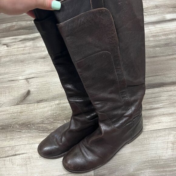Frye Paige Tall Leather Riding Boots Chocolate Brown Women’s Size 8.5 - Picture 4 of 14